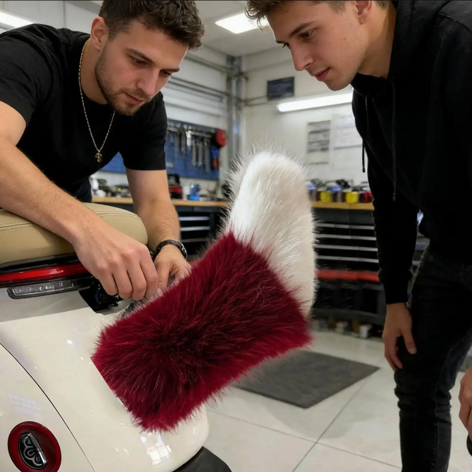 Furry Tail For Car Rechargeable Light With Voice And Remote Control Moving Tail For DIY Decoration Truck Vehicle SUV Bumper