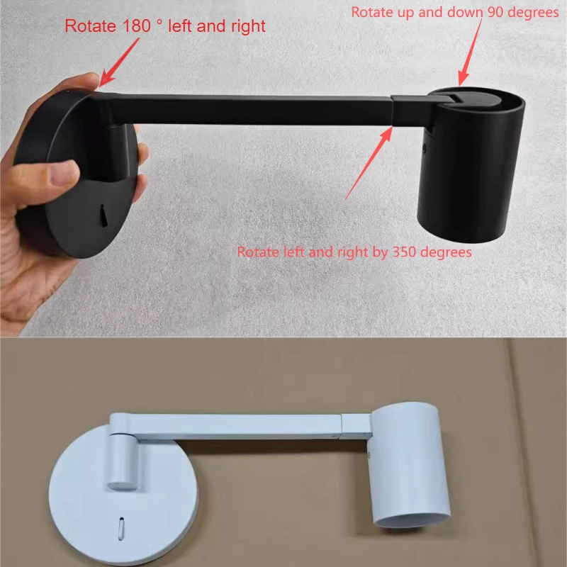 مصباح جداري حديث بزاوية قابلة للتعديل مع مفتاح غرفة النوم بجانب السرير، ضوء قراءة LED لإضاءة غرفة الضيوف في الفندق، مصباح جداري بذراع هزاز