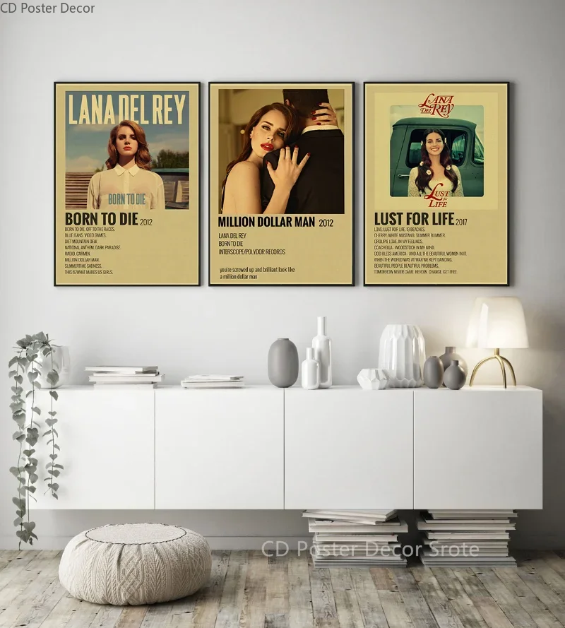 Lana Del Rey Album Poster Born To Die Retro Kraft Paper Prints Vintage Aesthetic Room Home Cafe Bar Club Art Wall Decor Painting