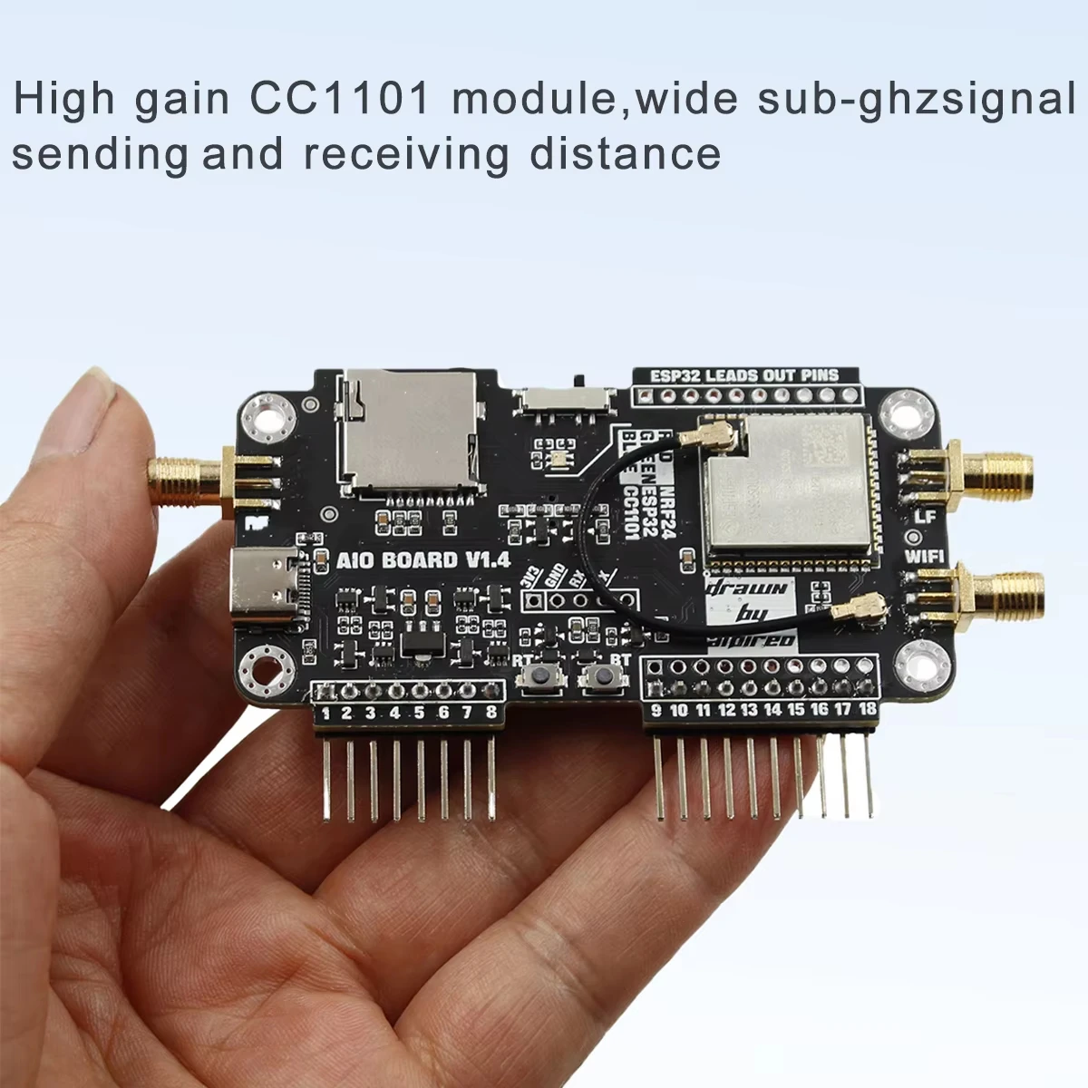 ESP32 NRF24 Combo Development Board Flipper Zero Mod Part 2.4G CC1101 High Gain NRF Sniffing Mousejack Function