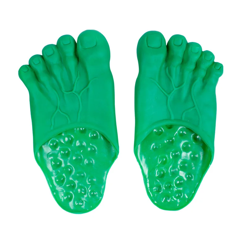 Men\'s Funny Toe Slippers Trick Simulation Bigfoot Shoes Creative Personality Barefoot Fairy Spoof Hulk Five Fingers Feet Shoes