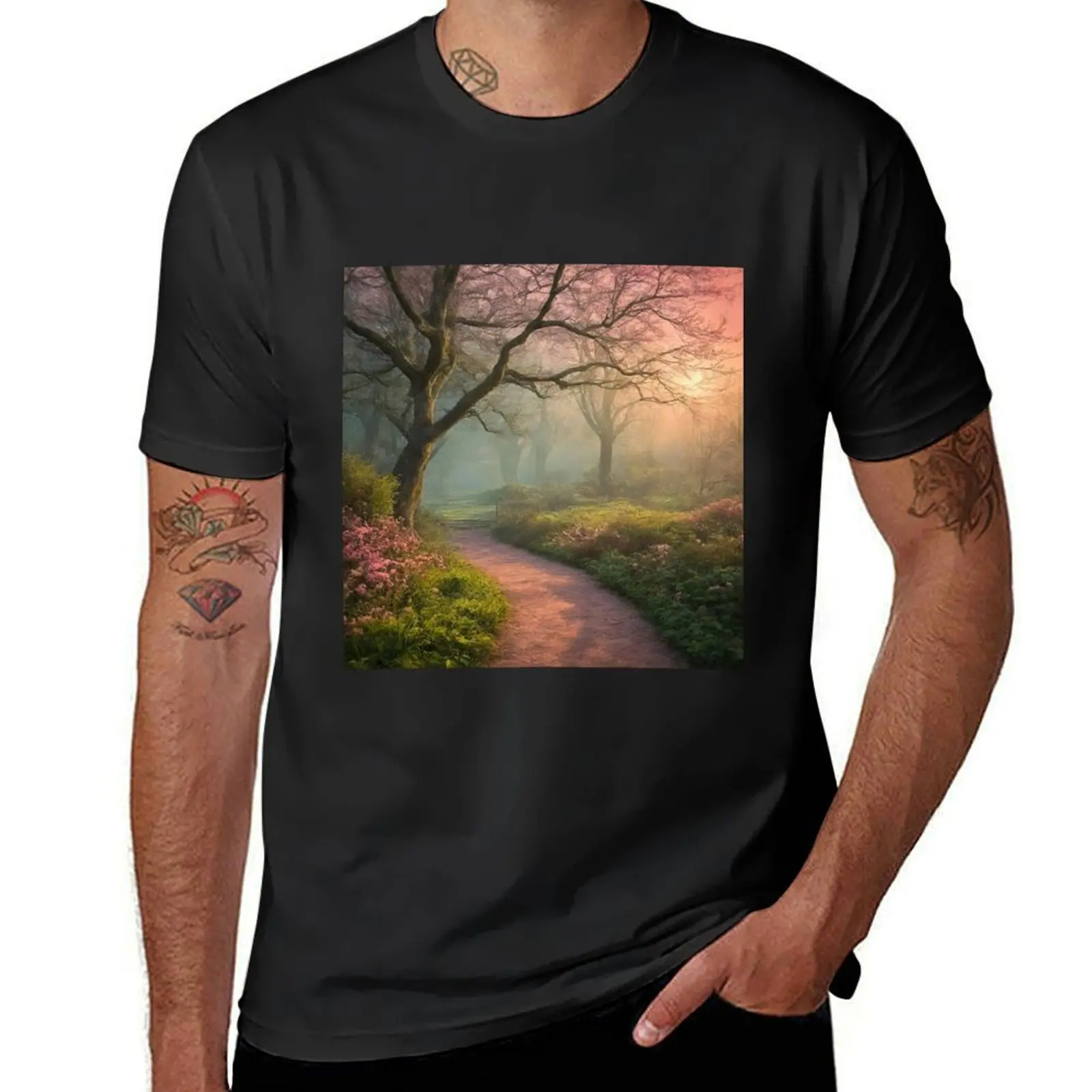 

Garden at sunset T-Shirt aesthetic clothes kawaii clothes mens t shirts pack