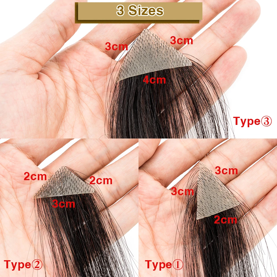 S-noilite 남성용 Toupee 앞머리 인모 자연스러운 모발, PU 헤어피스 헤어 패치, 탈모용 보이지 않는 익스텐션, 6 인치 헤어라인