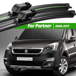 For Peugeot Partner 2 2008-2017 2pcs Front Windshield Wiper Blades 2009 2010 2012 2013 2015 2016 Windscreen Window Accessories