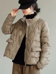 90% White Duck Down Parkas Solid Outerwear 2024 New Ultra Light Down Jacket Women Spring Autumn Stand Collar Feather Puffer Coat