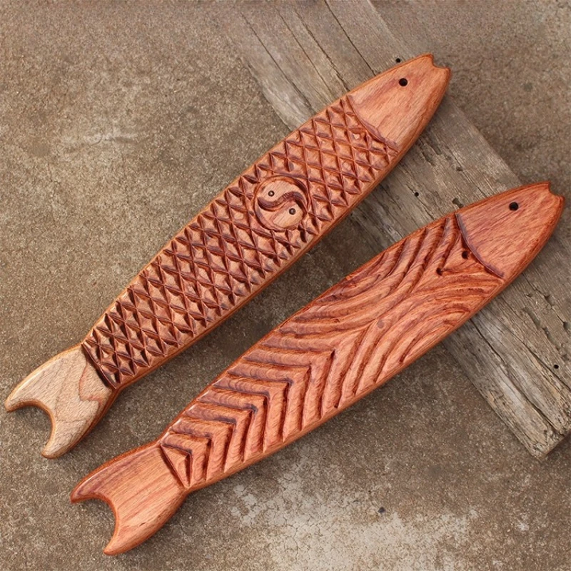 ‌‌Solid Wood Massage Board,Rosewood Back Massage Stick,Realistic Fish Shape Tuina Tool,Professional Beauty Salon Massage Device