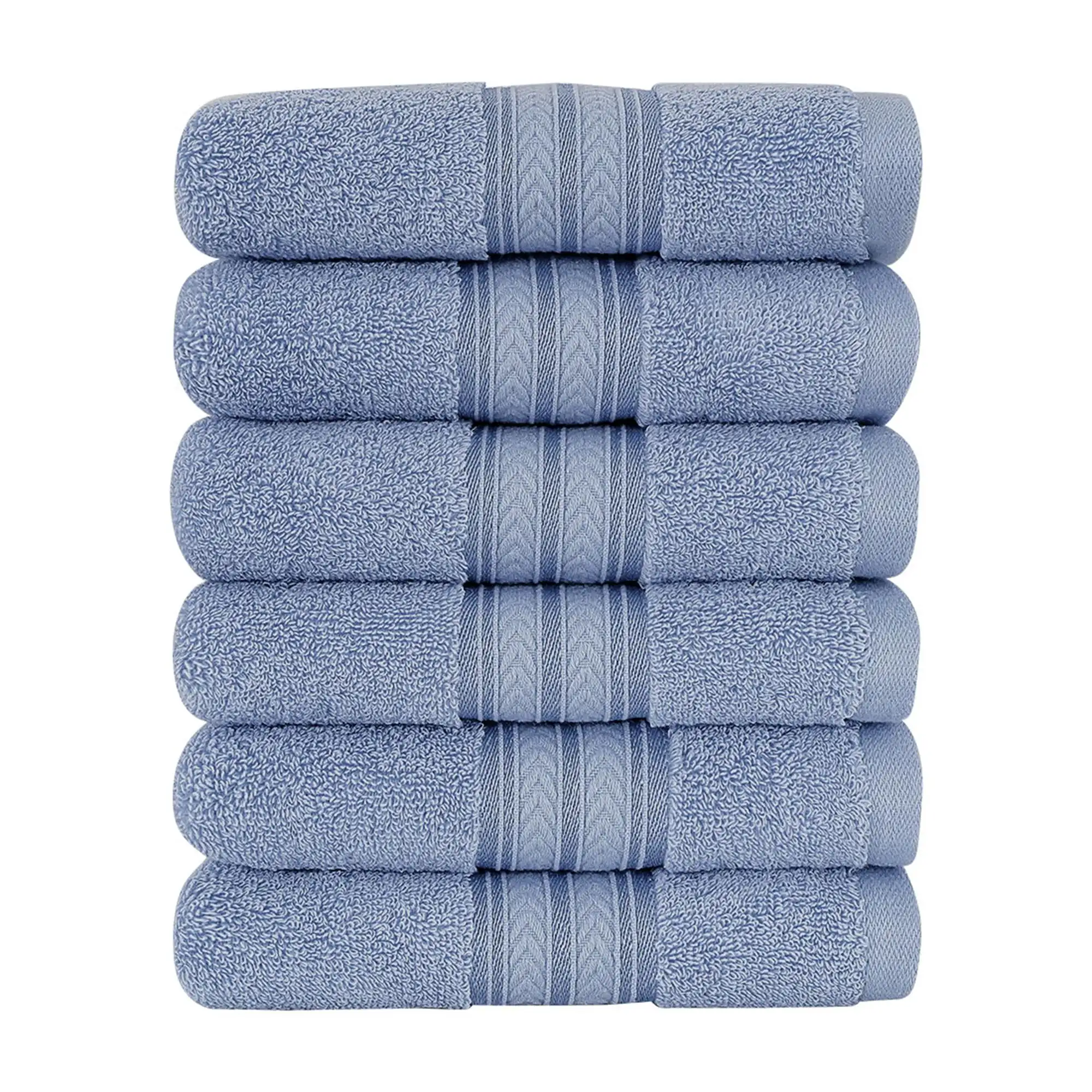 

6-Pack 100% Cotton Absorbent Bathroom Towel Blue