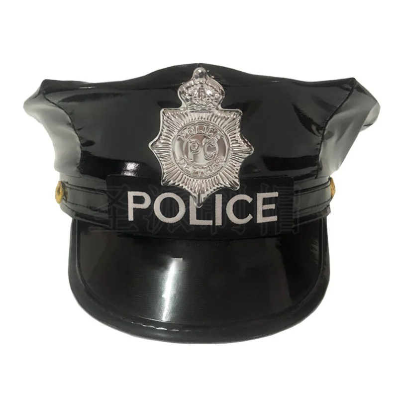 Military Hat Army Peaked Police Cap Girl Uniform Seductive Interesting Leather Party American Octagonal 8M189