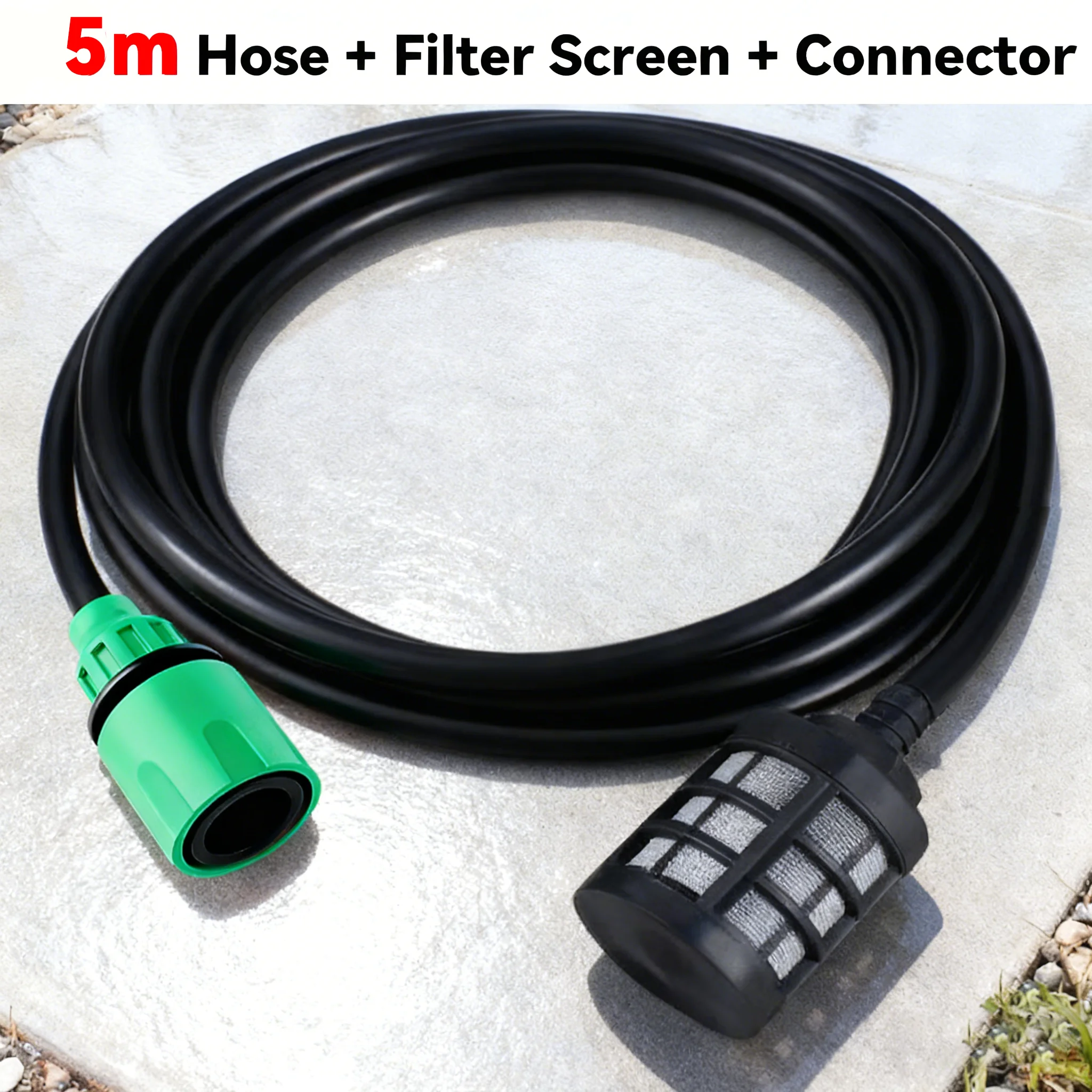 Manguera de Entrada de Agua para Pistola de Lavado de Autos de Alta Presión, Inalámbrica, de Litio, de 5m/10m/15m/20m, Manguera de Lavado Doméstica, Manguera de Succión Flexible de 3/8"