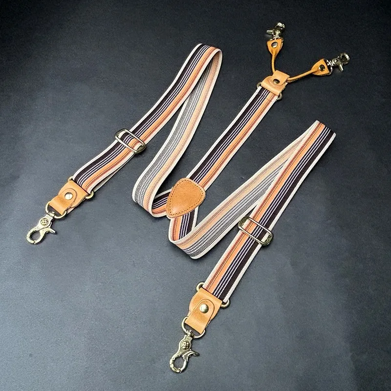 Vintage Cobre Ganchos Suspensórios para Adulto, Elasticidade Ajustável Homem Suspensórios, Suspensórios Acessórios, 3cm