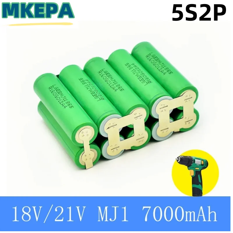 2S1P 1S3P 3S2P 4S2P 5S2P 8.4V 3.7V 10.8V 16.8V 18V MJ1 battery pack 18650 3500mAh battery for 18V screwdriver battery