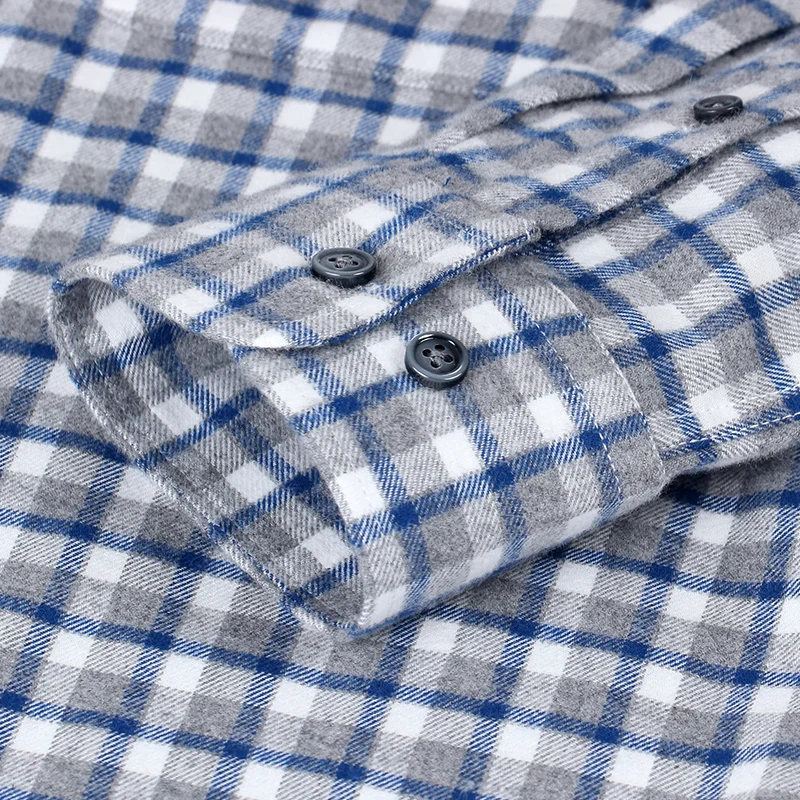 2024 High Quality 100% Cotton Plus Size 5xL Man Long Sleeve Shirt Fashion Plaid Casual Striped Dress Business Work Men Shirts