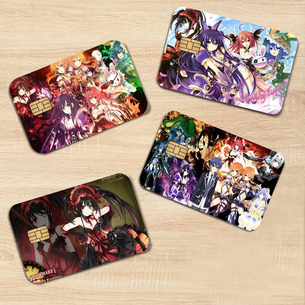 Girl Anime Date A Live Cartoon Anime Spend or Save Shell On Off Ultra Thin No Fade Sticker Skin Cover Film for Debit Credit Card