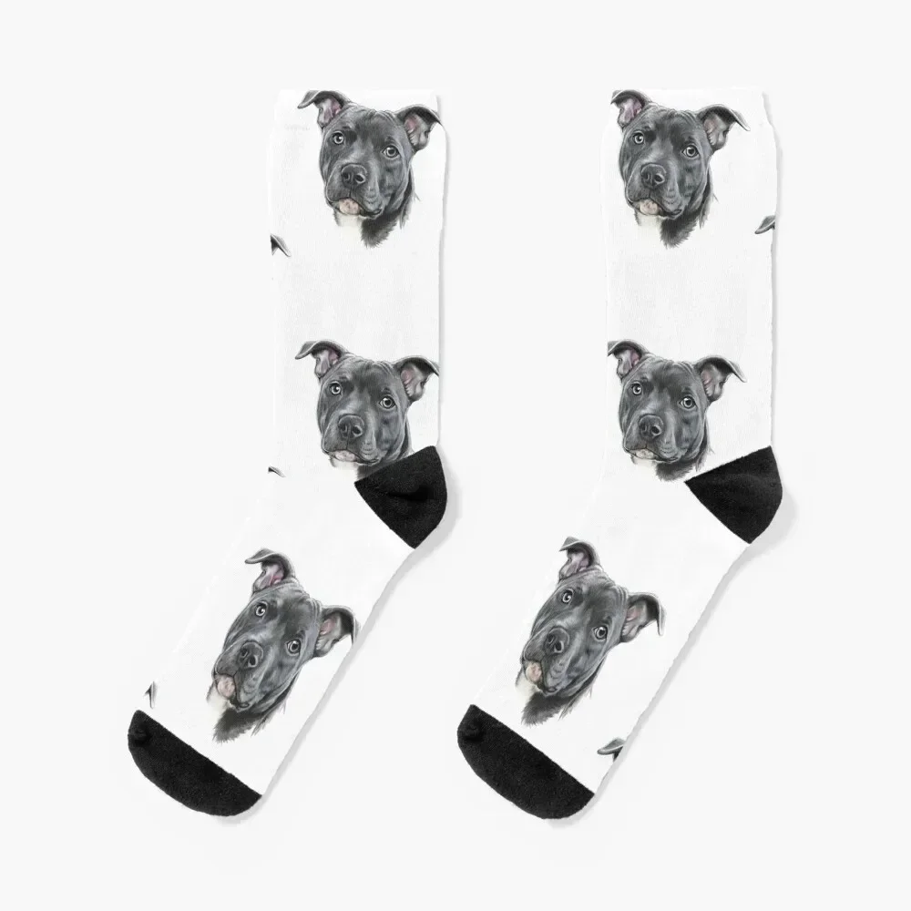 

Blue staffy Socks snow hip hop christmas gift Children's Boy Socks Women's