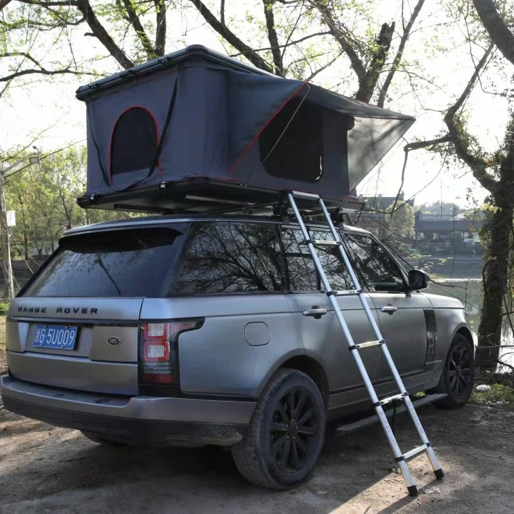 Factory Direct 2026 Overlanding Waterproof  Triangle Clamshell Hard Shell Aluminum Car Rooftop Tent  Roof Top Tent for Sale