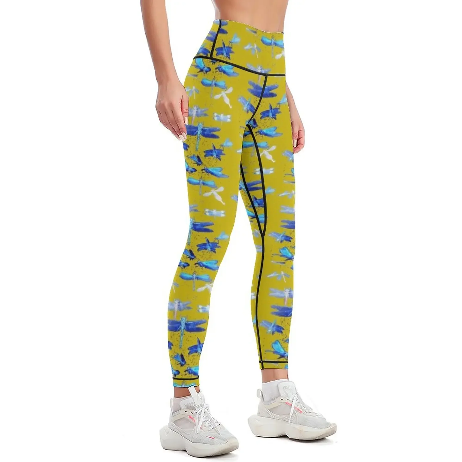 Aquatic Dragonflies | Blue Dragonfly Related Leggings legging push up sports for gym high waist Womens Leggings