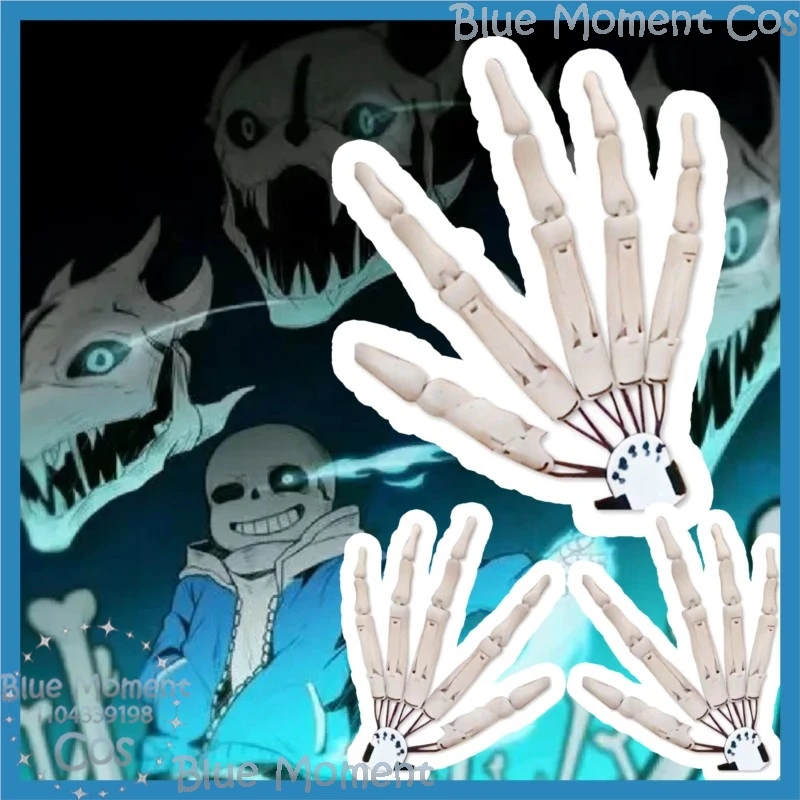 

ИГРА UNDERTALEe Sans Skull Косплей Белый Череп Пальцы Гибкие Руки Реквизит Аксессуары Подарки на Хэллоуин Ролевая игра Наряд Comic Con