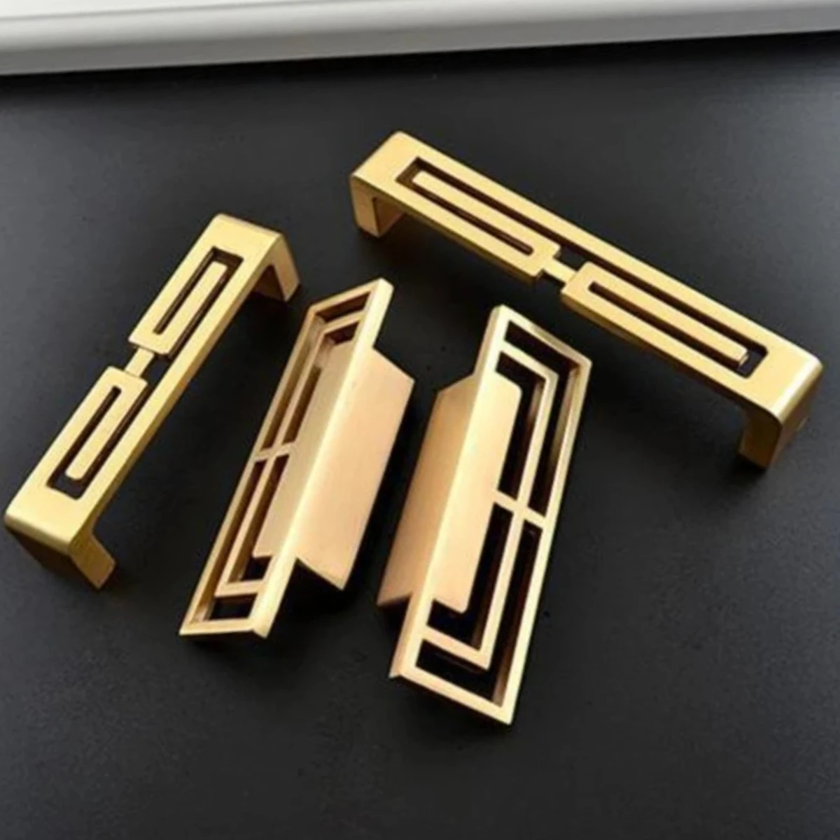 Brushed Copper Handles One Hole Ring Zinc Alloy Gold Cabinet Nightstand Door Tea Table Drawer Dresser