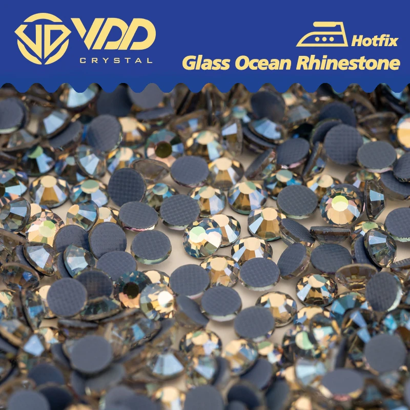 VDD 223 Sea Light New Color Hotfix Glass Rhinestones Crystal Flatback Glitter Strass Stones For DIY Crafts Clothes Decoration