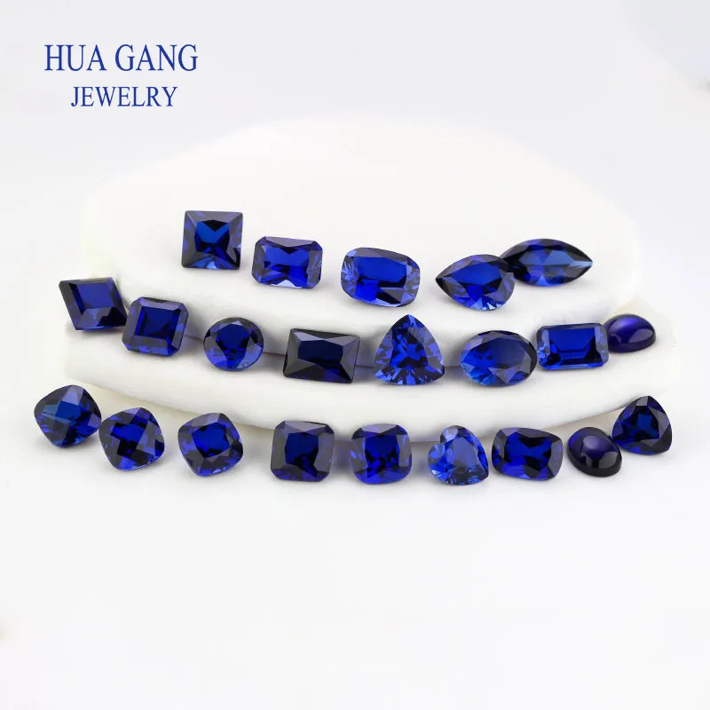 

Synthetic Gem 34# Corundum Sapphire Stone royal blue Round Squar Spherical Reuleaux triangl Gems Stone For jewelry