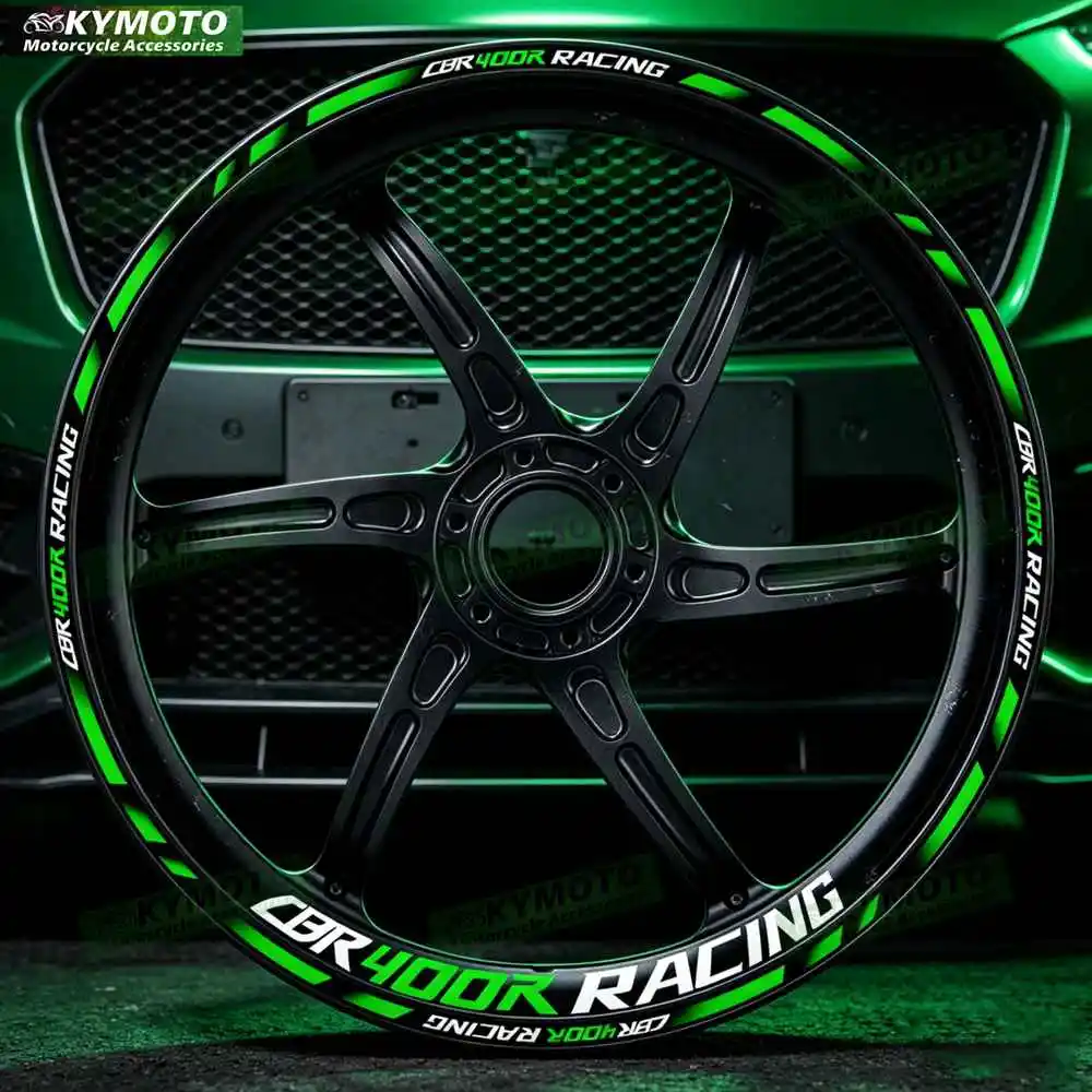 Motorcycle 17 Inch Front And Rear Racing Wheel Stickers Car Reflective Rim Motorbike Hub Tape Decal Sticker For CBR400R CBR 400R
