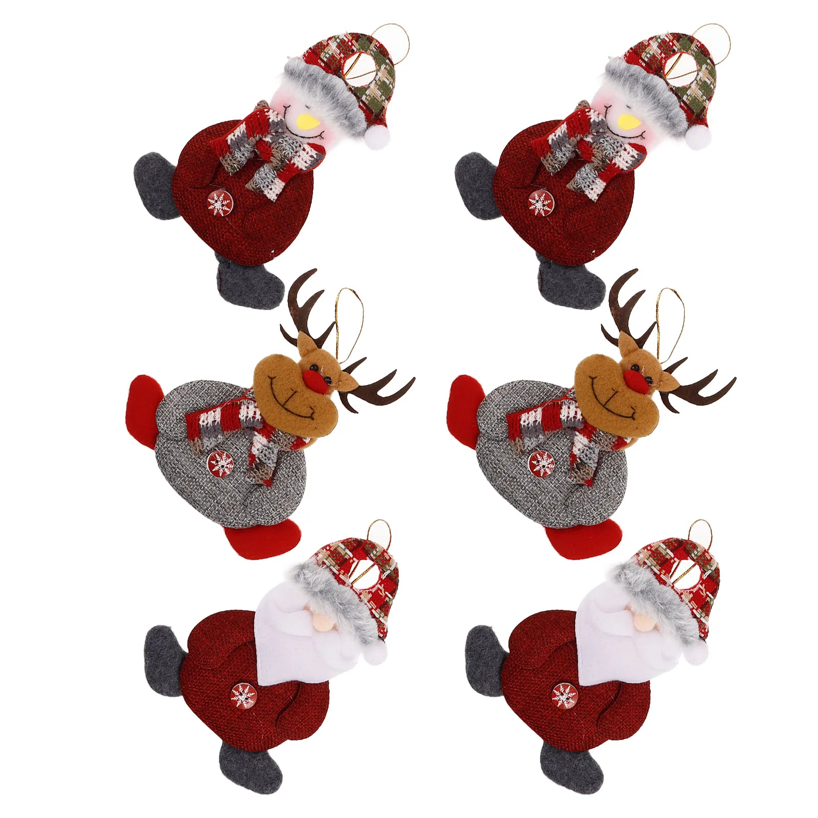 

6pcs naments Fabric Elder Reindeer Snowman Decorations Christmas Party Props Christmas Party Holiday Home Accessories