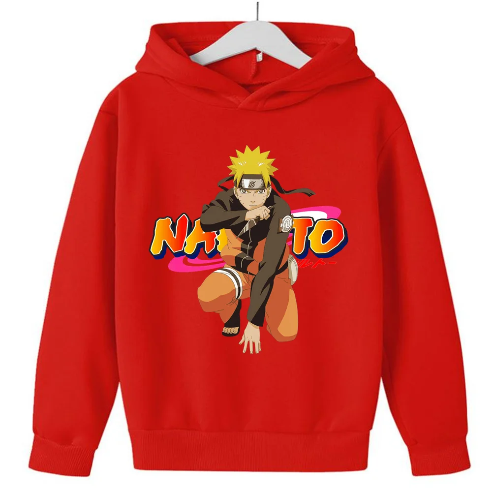 NARUTO Spring And Autumn Childrens Hoodie Shirt Cartoon Print Children Sportswear Sweater Jacket Baby Set Children's Blouse Baby