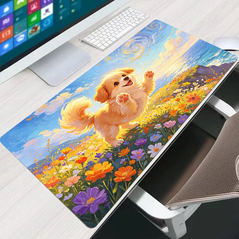Mouse Pad Cute dog Computer MousePads kawaii Cartoon desk mat High-Quality Gaming Mousepad Rubber Keyboard Pad Large MausePad