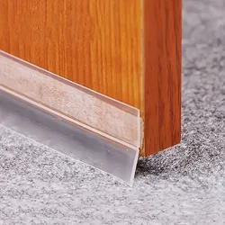 1 Roll of 39In/100Cm Door Bottom Rolling Shutter Door Windshield, Silicone Self-Adhesive Soundproofing, Windproof and Dustproof Door Bottom Sealing Strip, Transparent Sealing Strip under the Door Windshield