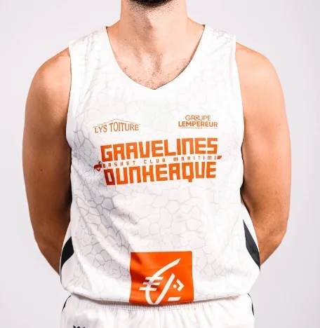 2026 New Hot BCM Gravelines-Dunkerque Basketball Suit, Quick Drying Breathable Sleeveless Shirt, Family Parent-child Outfit