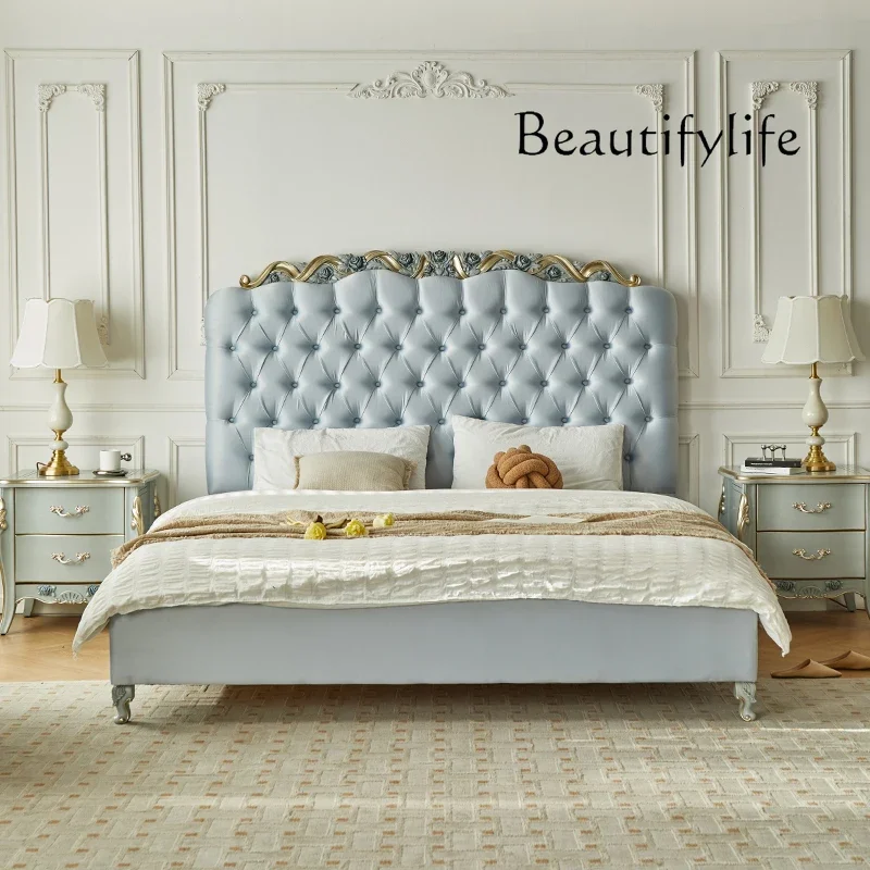 

180X200 Cm Loft Bed Twin Villa Italian Cama Matrimonial Bedroom Luxury Girls Double Bed Wood Pink Velvet Fabric Modern