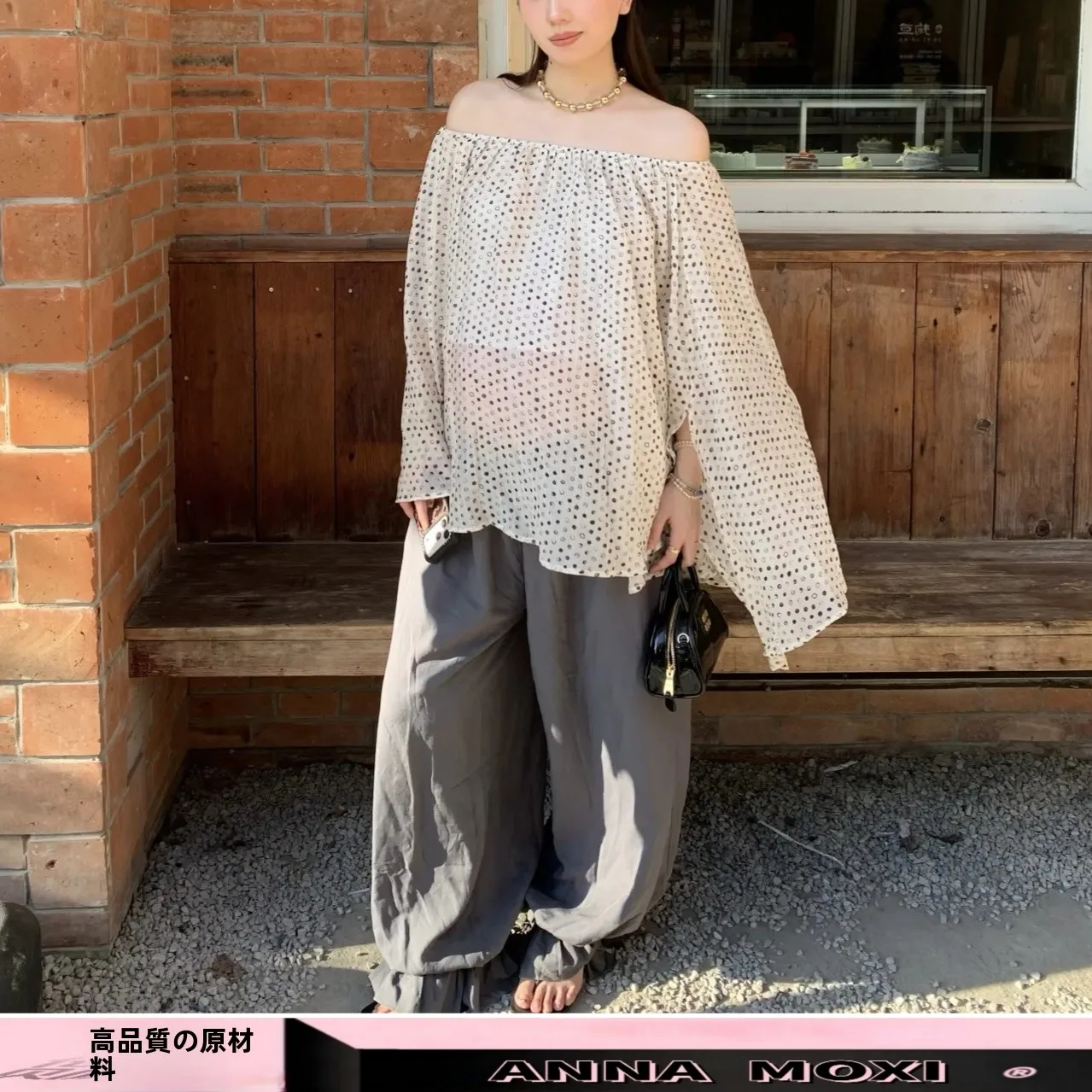  Leopard Print Polka Dot Chiffon Long Sleeve Wrap Women's Top Asymmetrical Casual Loose Fit Summer Fashion