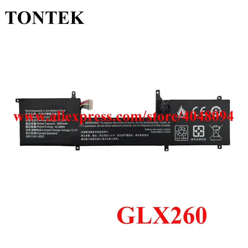 

GLX260 Laptop Battery For RTDPART 20221107 Fengrui S10-I3 S2K A56 Dragon Junda Series 11.55V 3800mAh