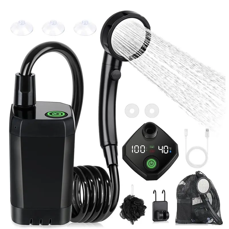 

Dropship-Portable Shower For Camping, 6000Mah Rechargeable Camping Shower, 4 Nozzle Modes