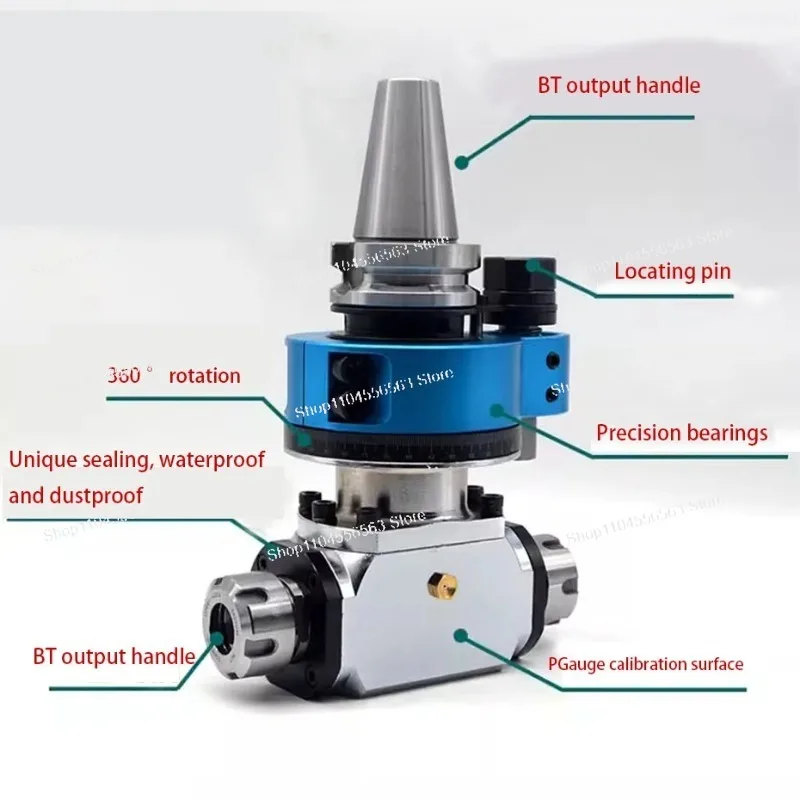 Machining Center Accessories 90 Degree Right Angle Head BT40 BT50 ER32 CNC Side Milling Head