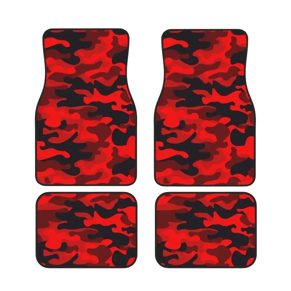 

Красный, черный камуфляж, автомобильные водонепроницаемые резиновые автомобильные коврики, 4 шт., автомобильные напольные ковры, нескользящие автомобильные коврики для ног, напольные коврики