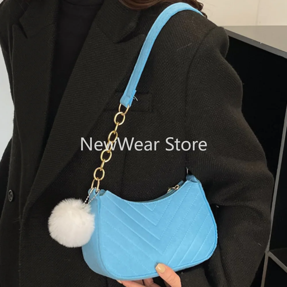 Fashion Women Handbag Solid Color Casual Mini Underarm Bag Female Chain Shoulder Pouch Hot Sale Ladies Leather Tote Bag