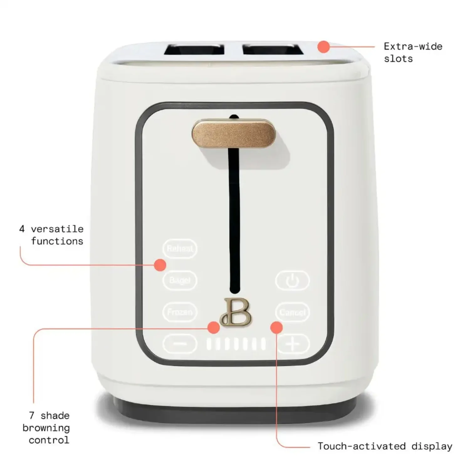 Tostatori la migliore macchina da colazione multifunzione in bianco e nero a 4 fette con Slot lungo, Maquina Para Hacer Pan