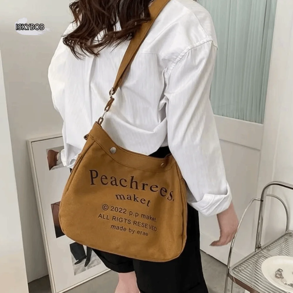 

Large Capacity Letter Canvas Underarm Bag Square Korean Style Student Crossbody Bag Printing All-match Simple Handbag Outdoor