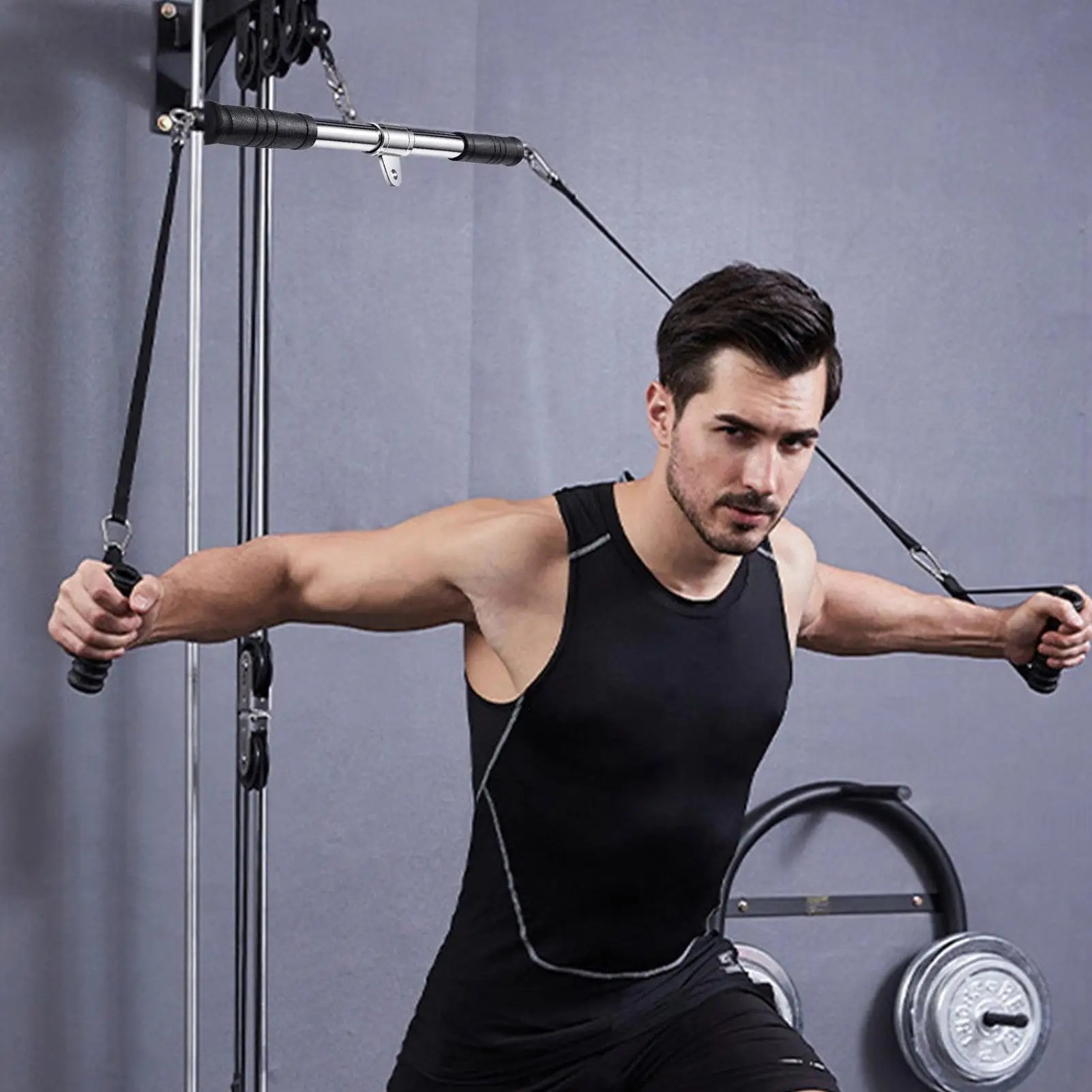 Straight Rod For Lifting Stainless Steel Straight Rod For Muscle Training Multi-Functional Workout Tool Muscle Building