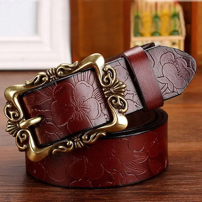 

‌ Широкий кожаный ремень Hot Girl — пояс больших размеров для женщин, модный ремень для джинсов и платьев