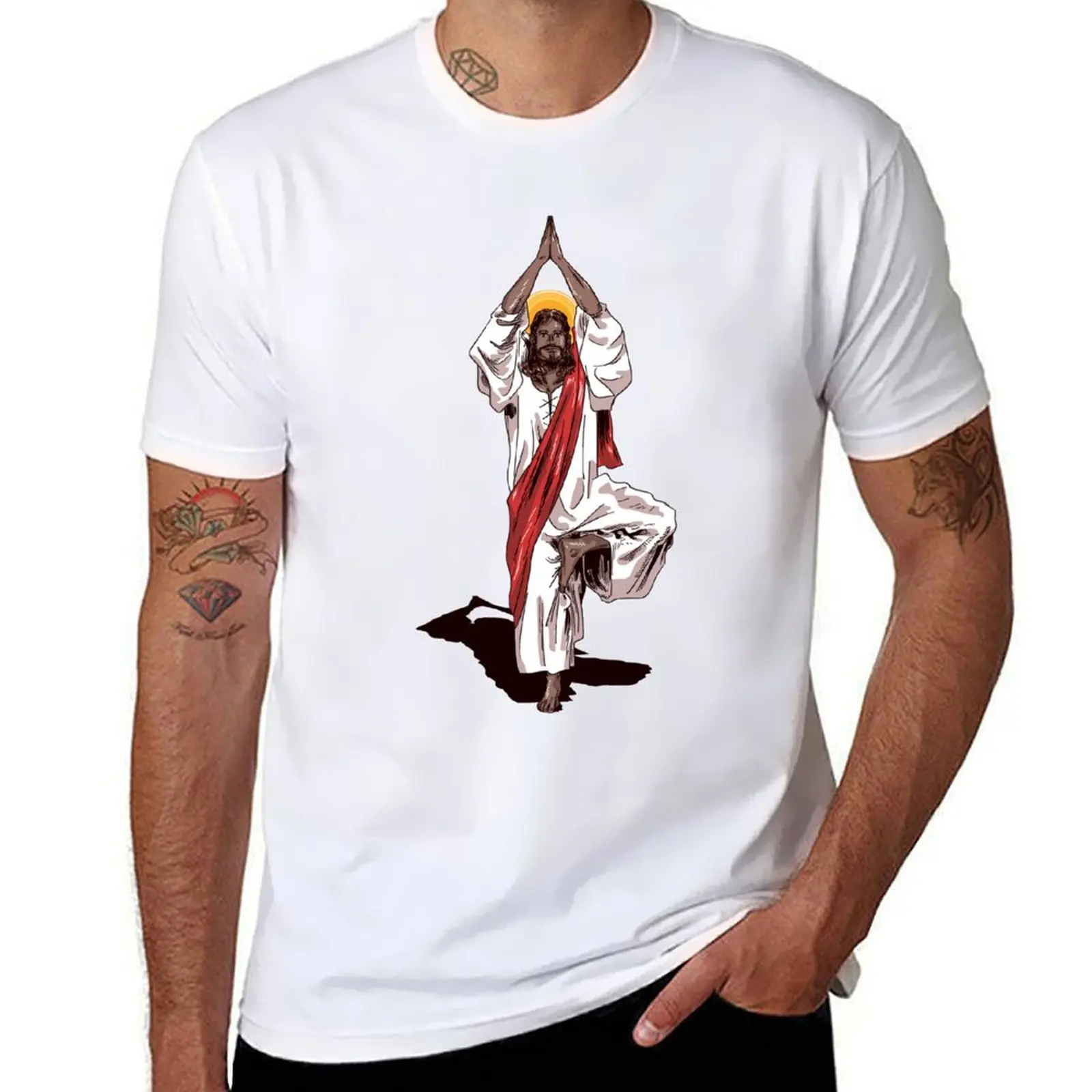 

Jesus yoga T-Shirt man t shirts for men casual man t shirt graphic t shirts for man slim fit T-shirt
