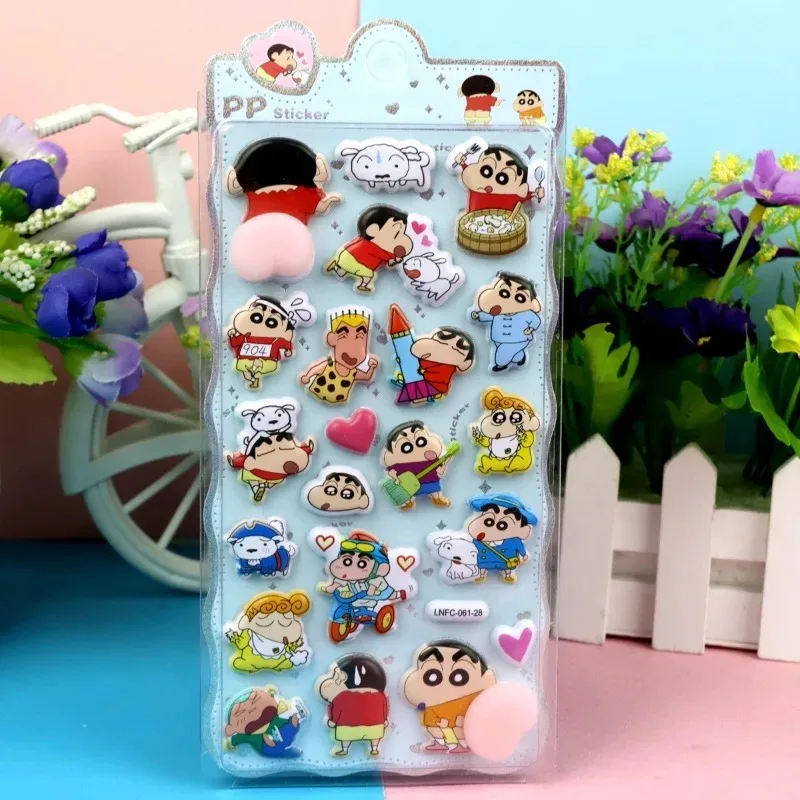 Nieuwe Crayon Shin Chan Decompressie Sticker Leuke Cartoon Creativiteit Driedimensionale Schuim Sticker Diy Telefoon Case Sticker
