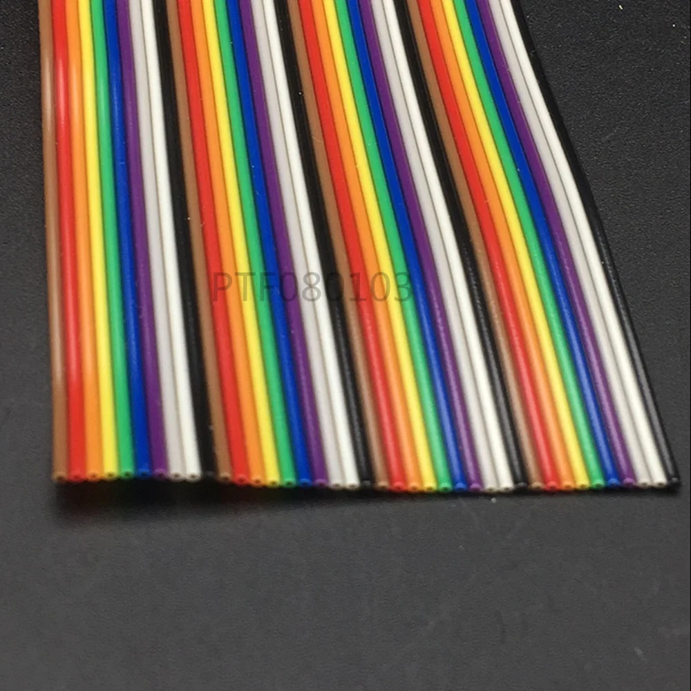 1M 2M 3M 4M 5M 10M 40pin Dupont Wire Flat Color Rainbow Ribbon Cable Wire 1.17mm