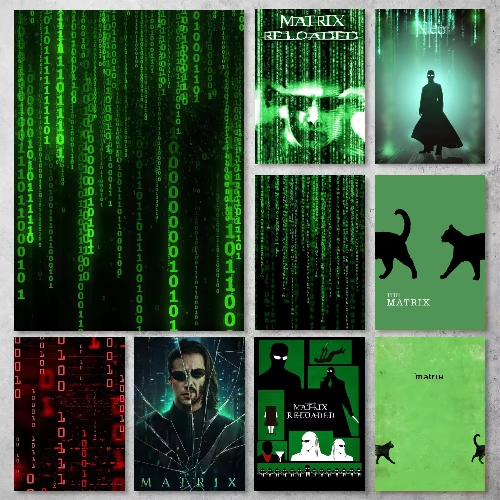 The Matrix Movie Poster Gallery Prints Self Adhesive Home Decor Decoration Wall Decals Living Room