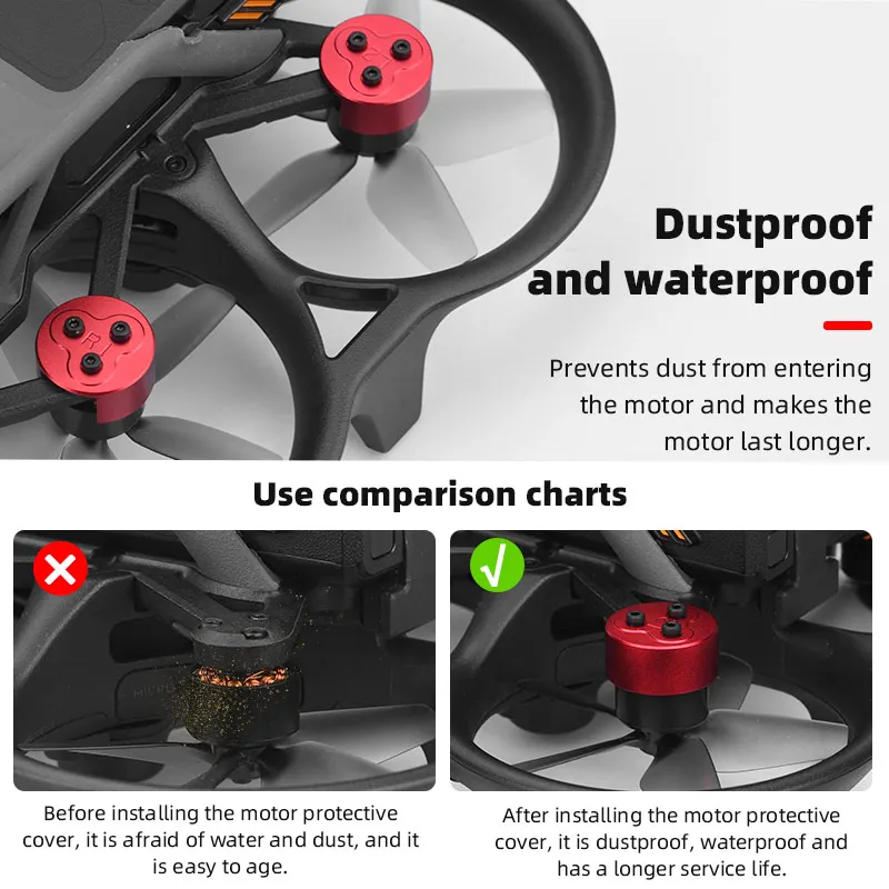 Tapa de la cubierta del Motor para DJI Avata Droen, protección de aleación de aluminio, Protector de Motor a prueba de polvo, accesorios antiarañazos