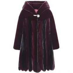 Cappotto di pelliccia invernale 2023 cappotto di visone allentato con cappuccio di media lunghezza da donna Large SizeWarm And Slim Temperament cappotto di velluto di visone da donna