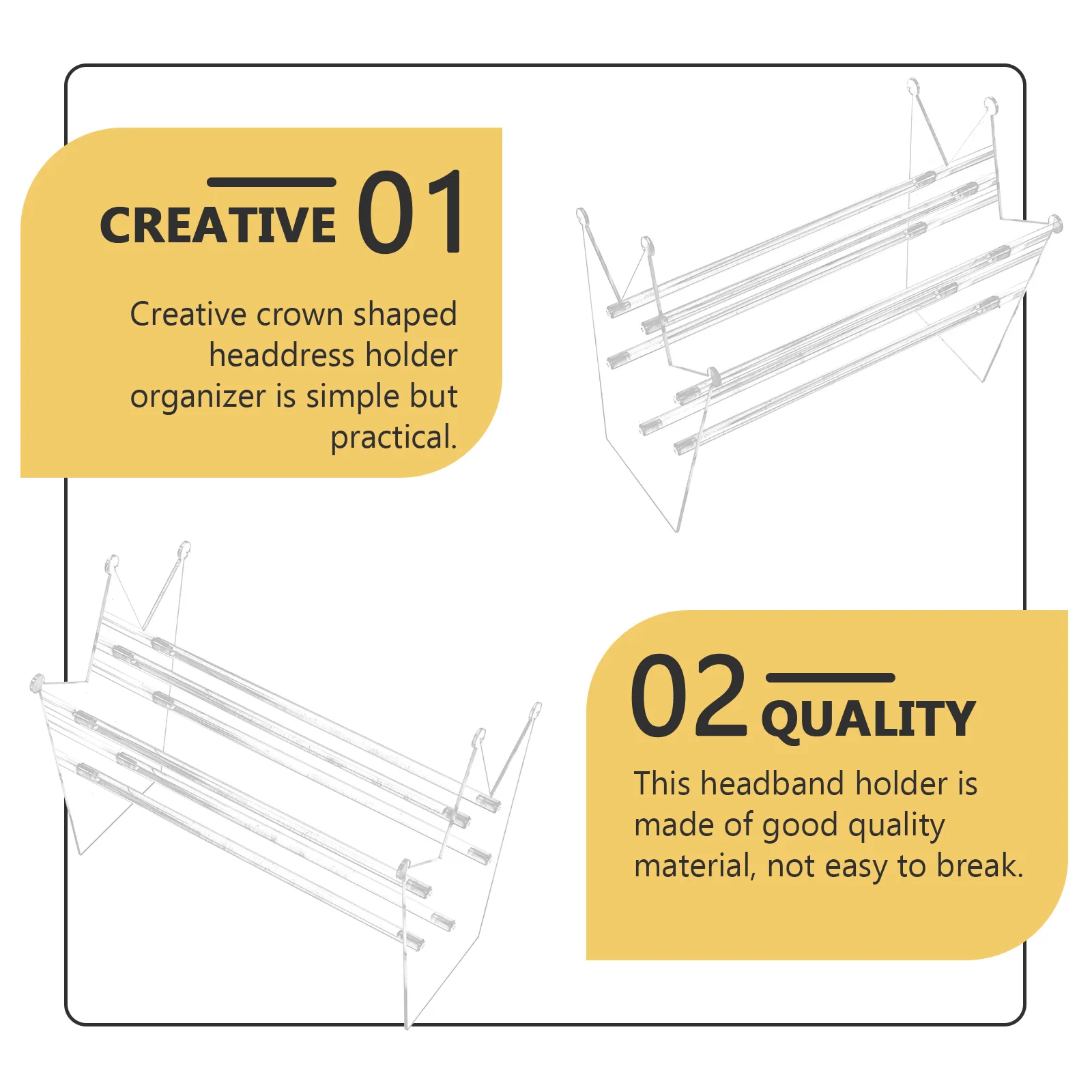 

1pc Crown-shaped Headband Hairband Display Shelf Multipurpose Rack Storage Accessories For Hairband Display Shelf Women Girls