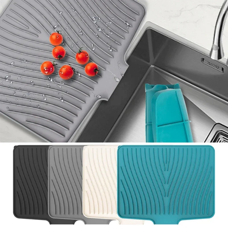 Kitchen Pan Tableware Coaster Glasses Home Eco-Friendly Drainer Mat Heat Resistant küche Foldable Silicone Dish Drying Drain Pad