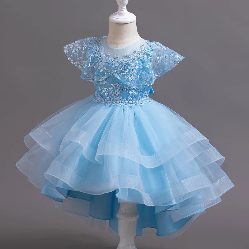 T245 Girl\'s Clothing Princess Dress Girl Wedding Dress Kids Baby Evening Trailing Dress